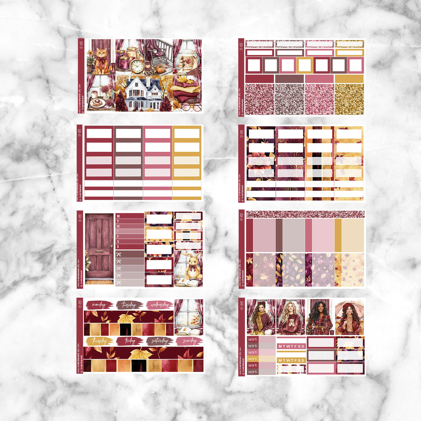 Burgundy Fall - Ultimate Sticker Kit