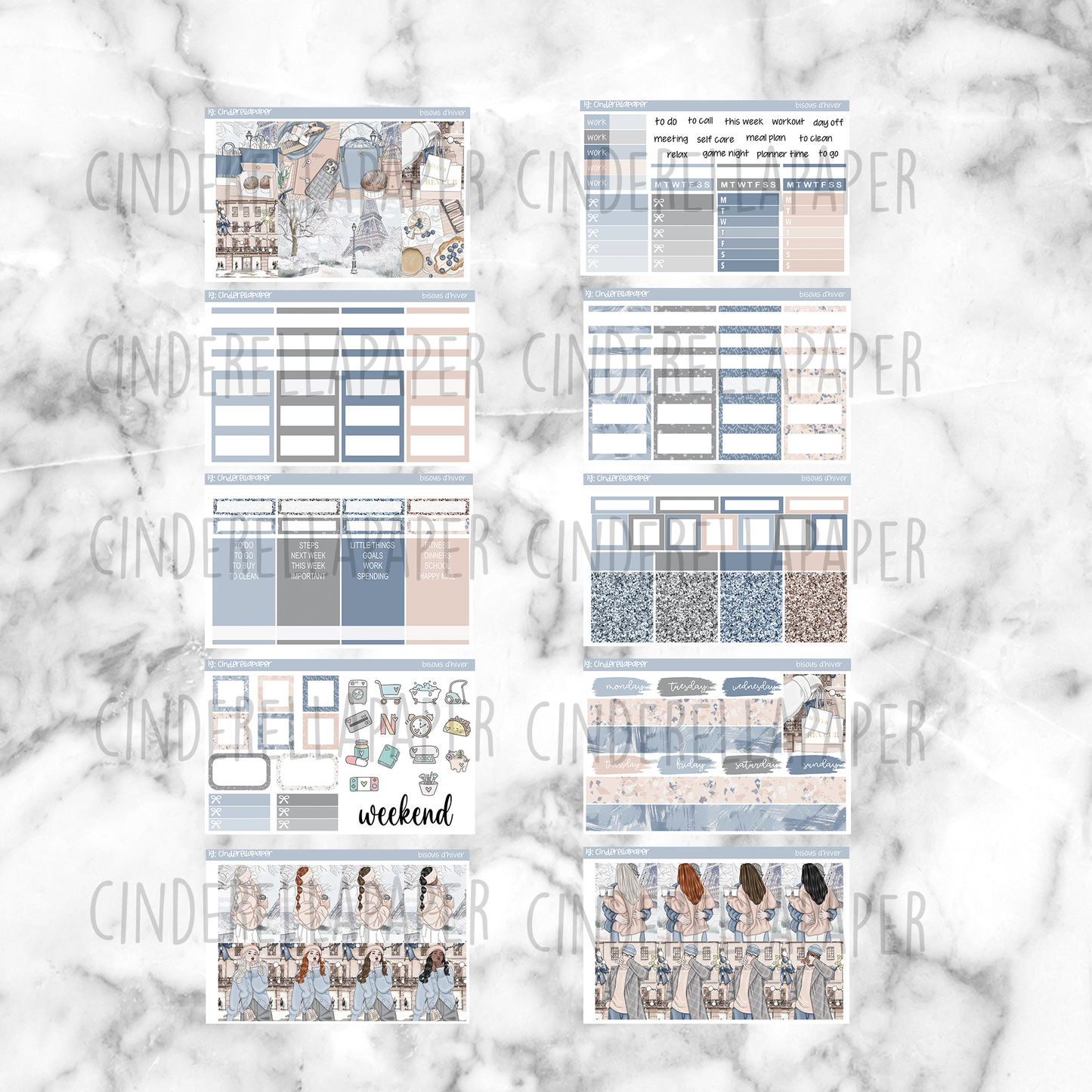 Bisous D'Hiver Printable Planner Sticker