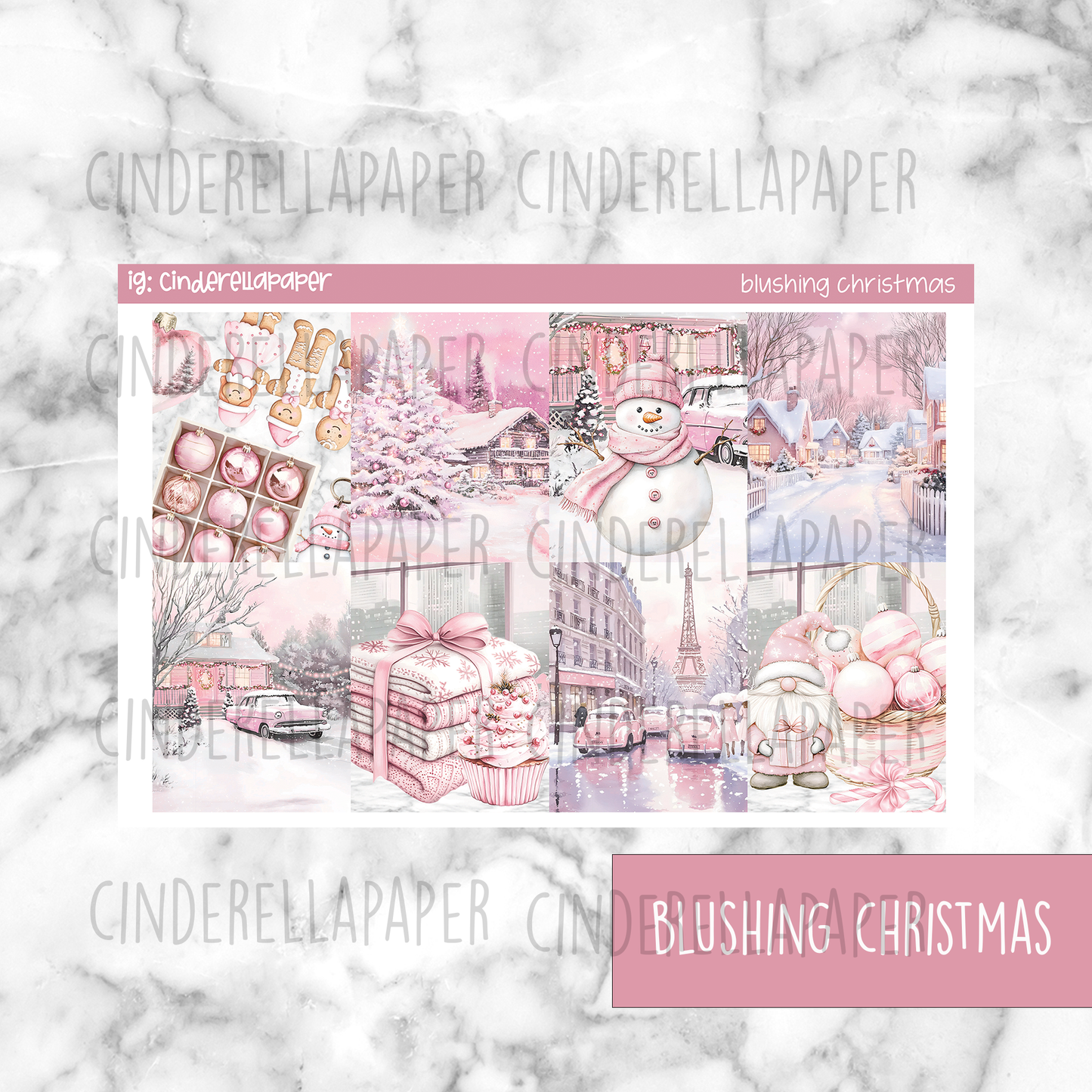 Blushing Christmas Printable Planner Sticker