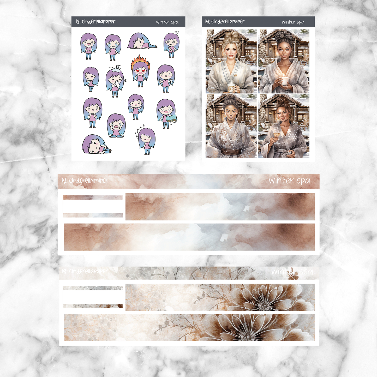 Winter Spa Printable Planner Sticker