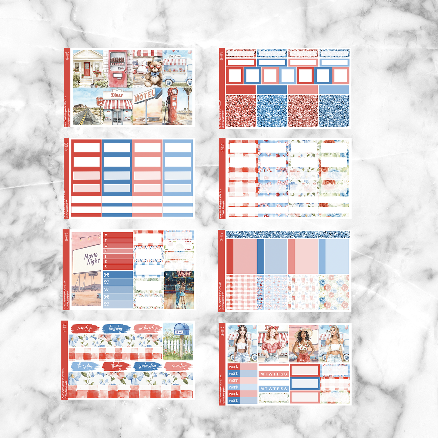 * GLITCH * Americana Girl - Ultimate Sticker Kit