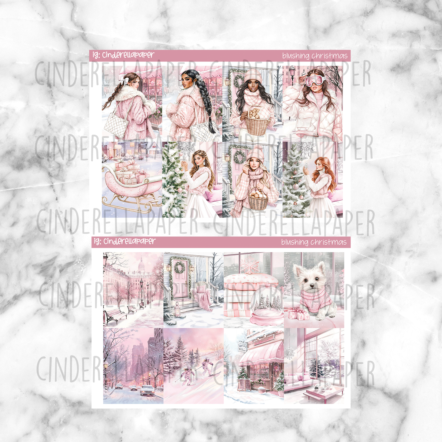 Blushing Christmas Printable Planner Sticker