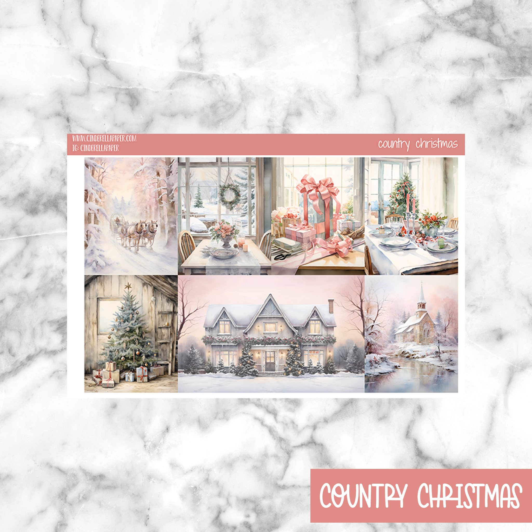 Country Christmas Printable Planner Sticker