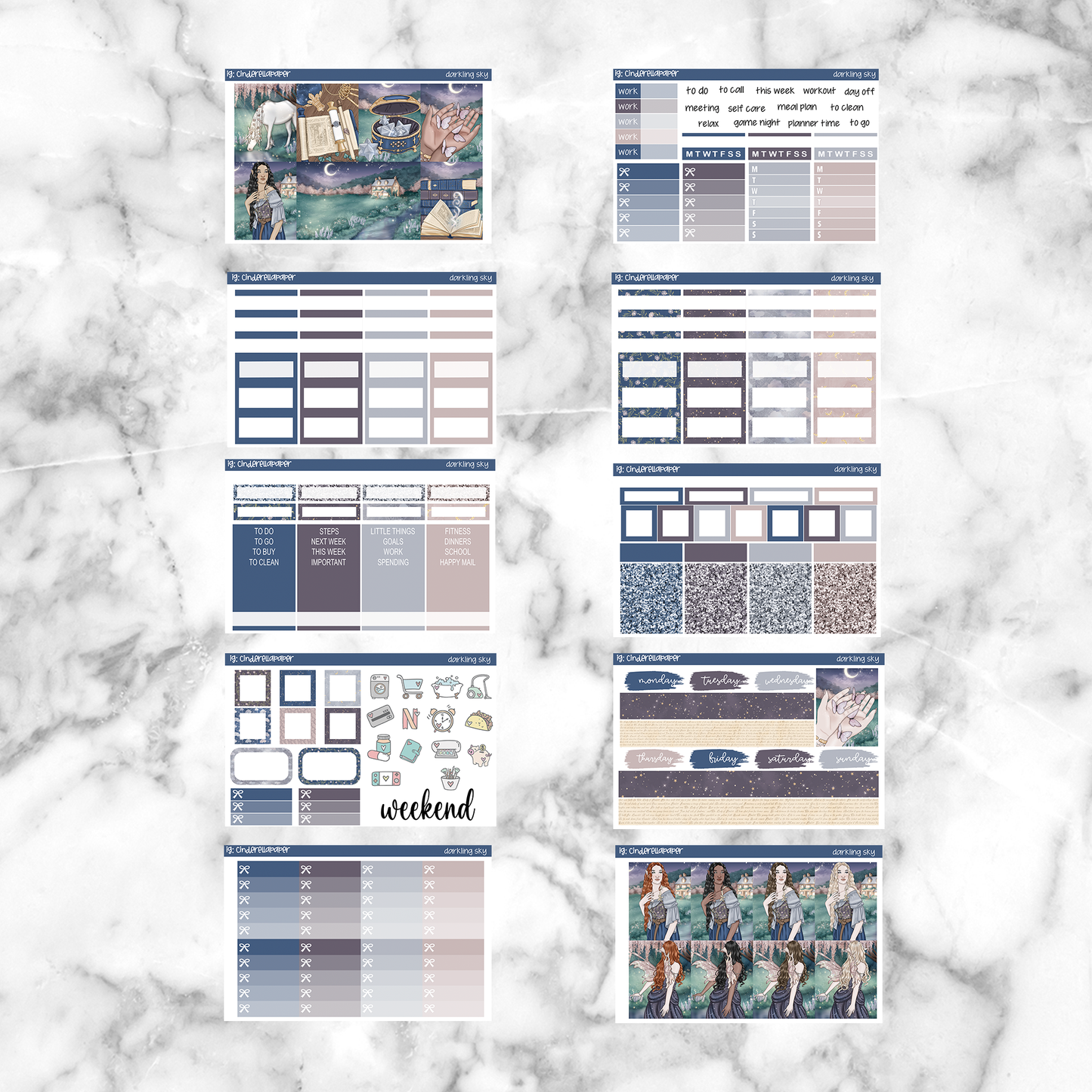 Darkling Sky Printable Planner Sticker