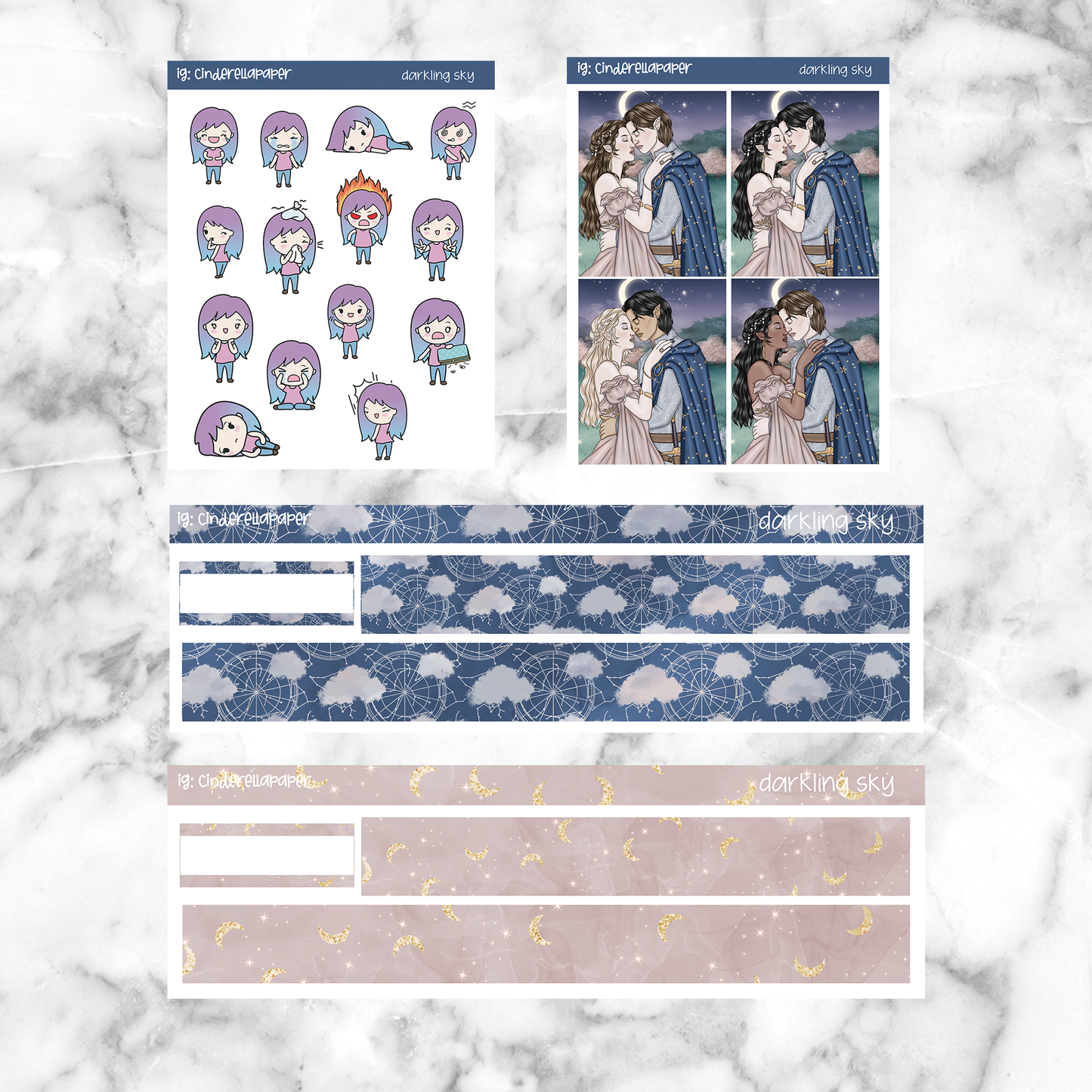 Darkling Sky Printable Planner Sticker
