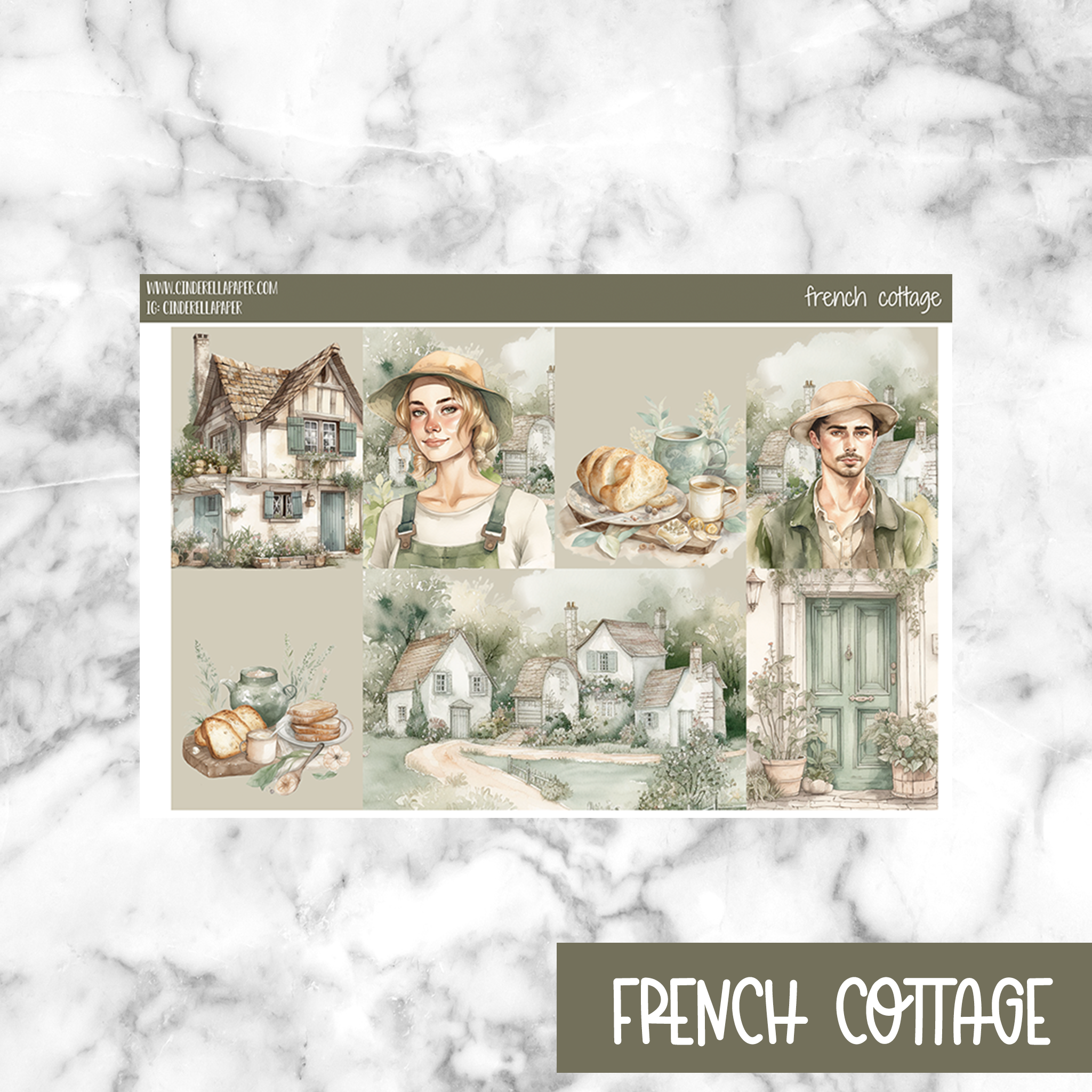 French Cottage Printable Planner Sticker