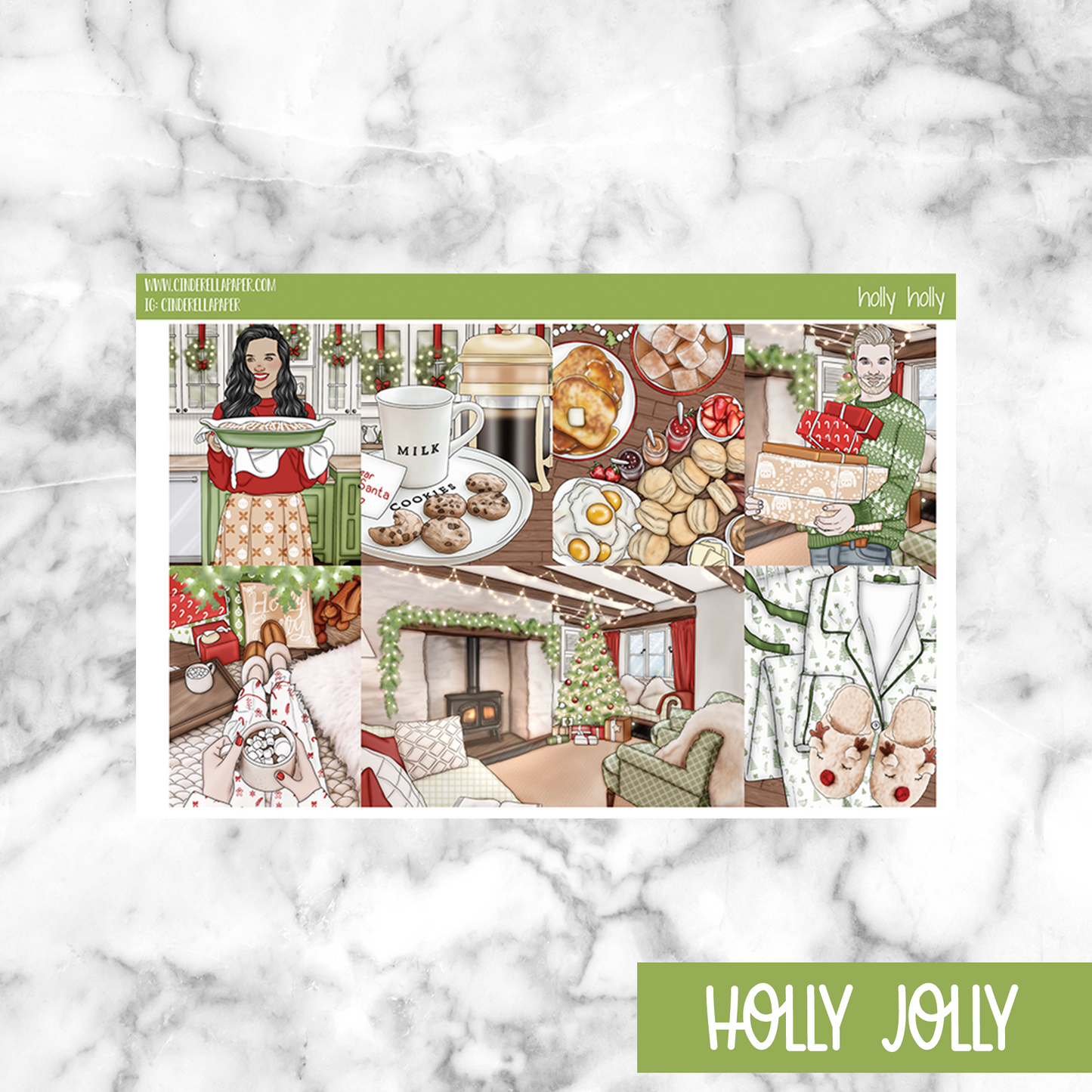 Holly Jolly Printable Planner Sticker