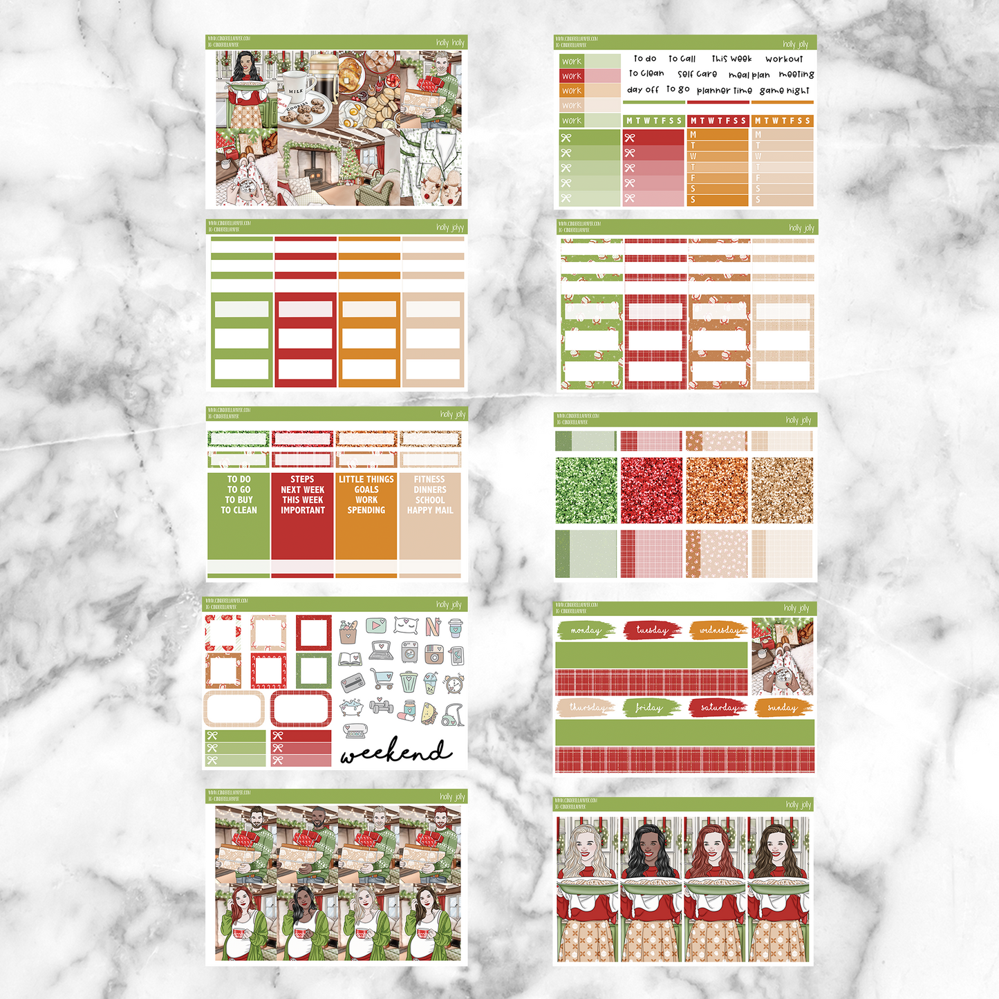 Holly Jolly Printable Planner Sticker