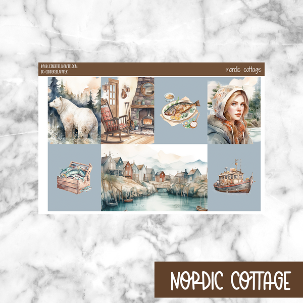 Nordic Cottage Printable Planner Sticker