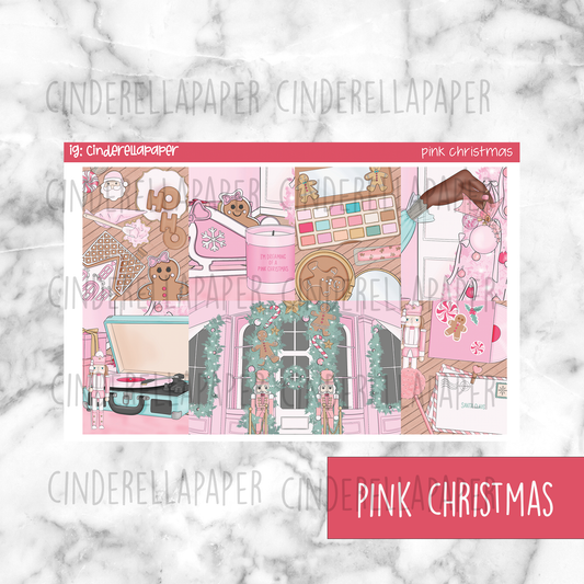 Pink Christmas Printable Planner Sticker