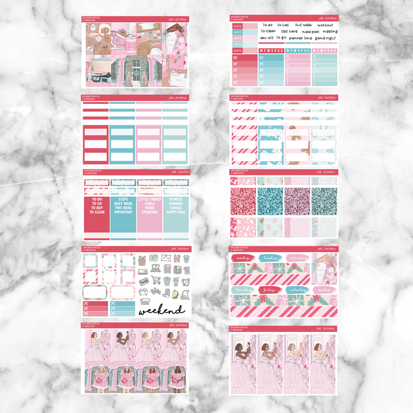 Pink Christmas Printable Planner Sticker