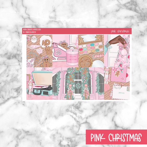 Pink Christmas Printable Planner Sticker