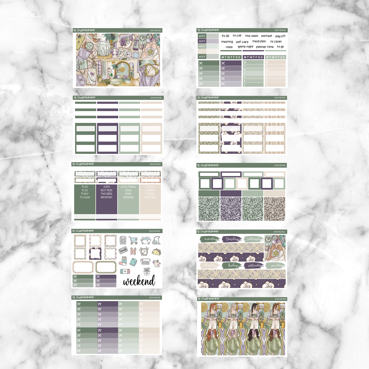 Pistachio Printable Planner Sticker