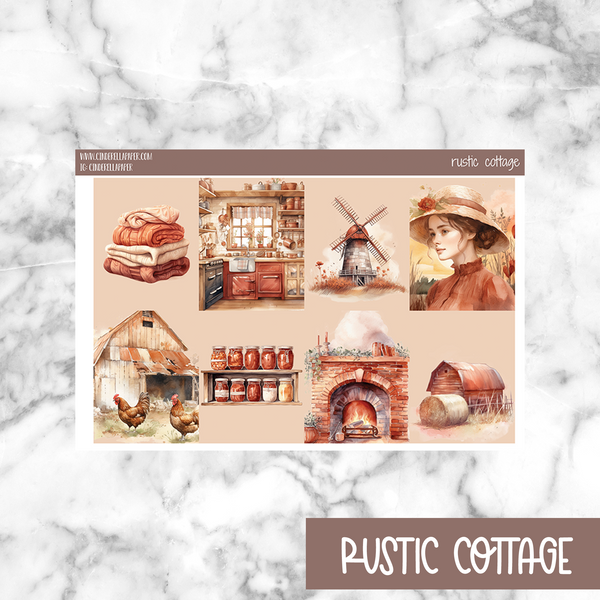 Rustic Cottage Printable Planner Sticker