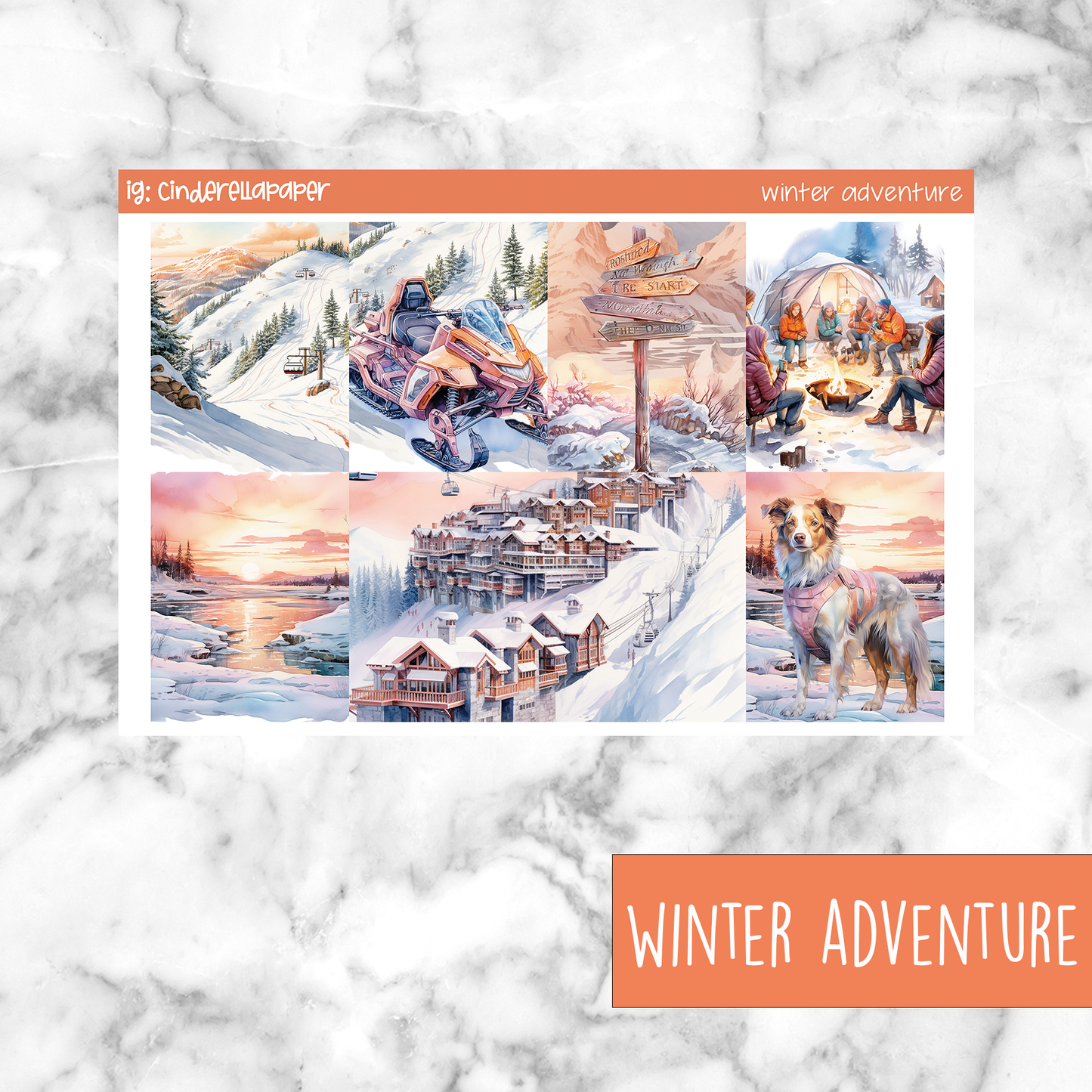 Winter Adventure Printable Planner Sticker
