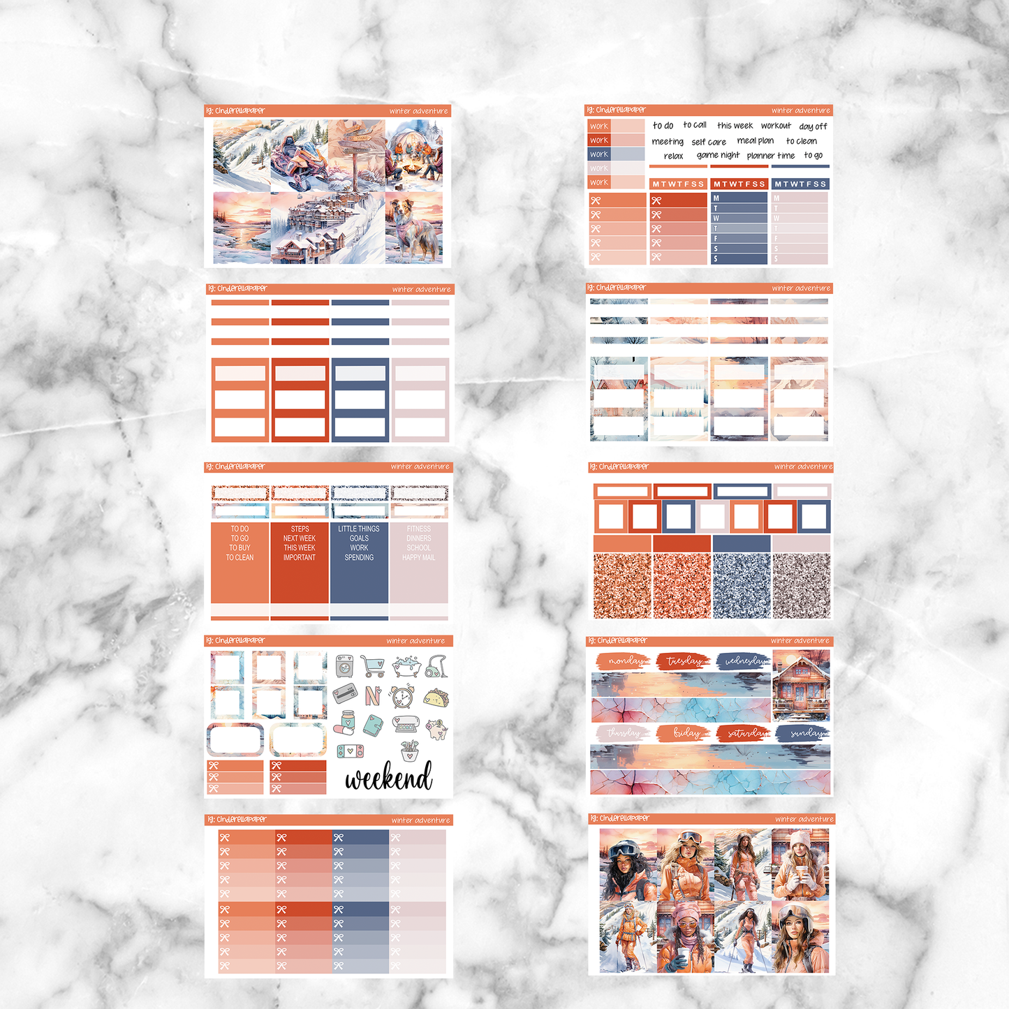 Winter Adventure Printable Planner Sticker