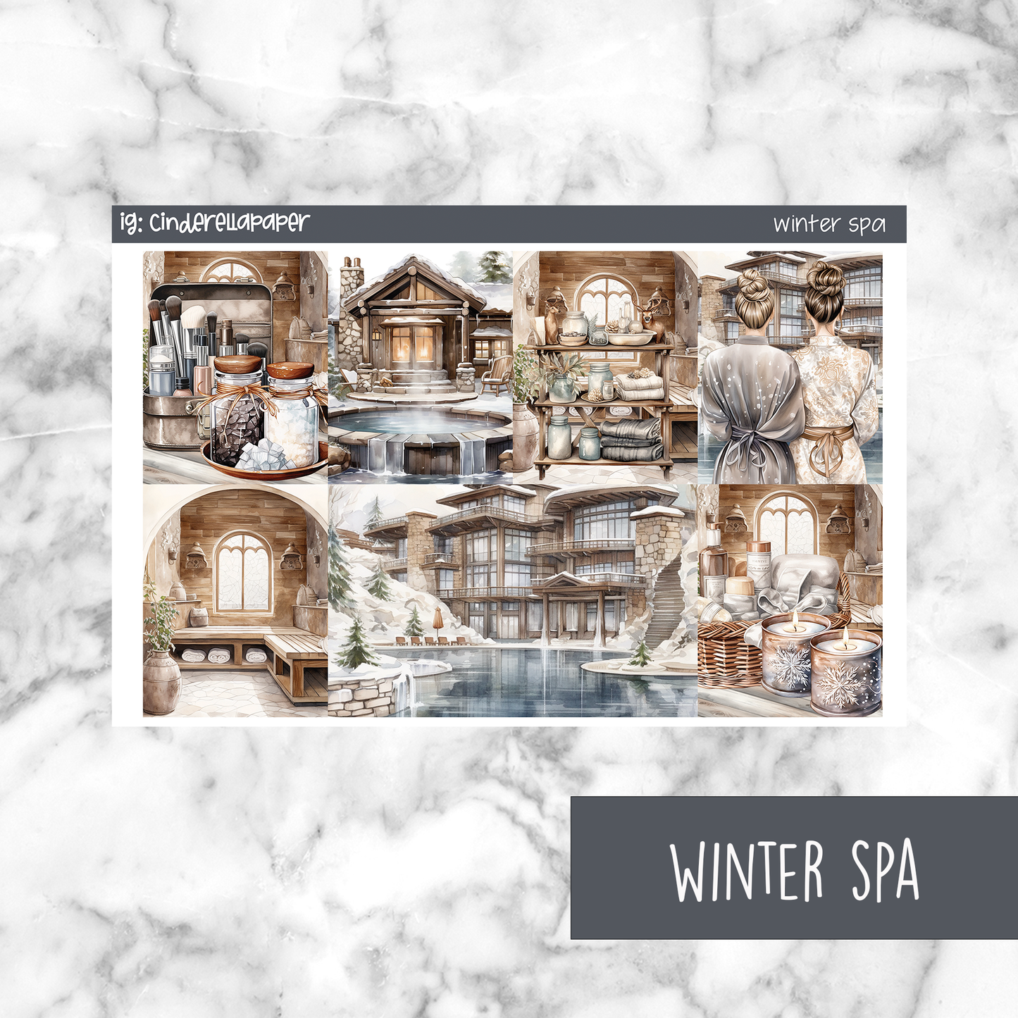 Winter Spa Printable Planner Sticker