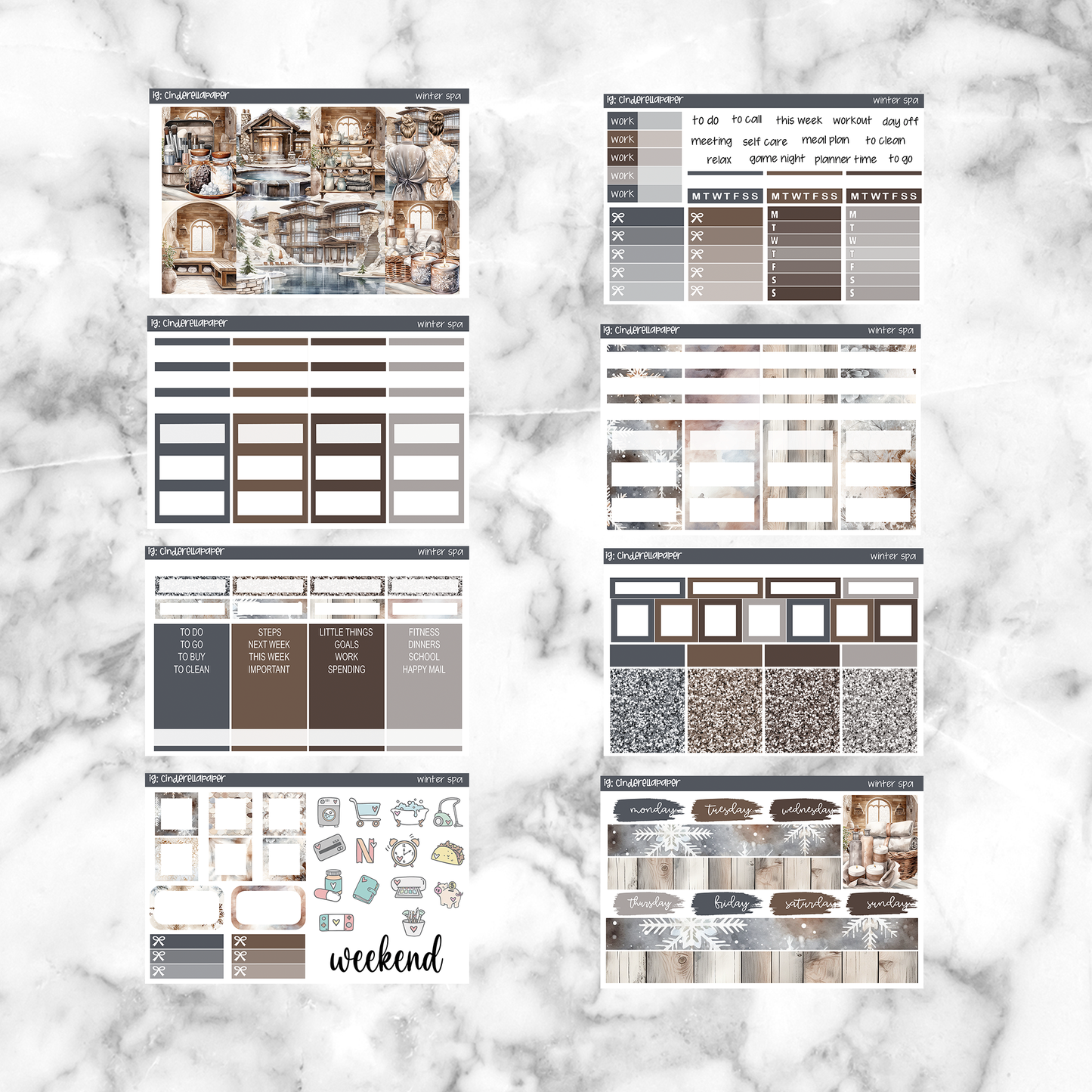 Winter Spa Printable Planner Sticker