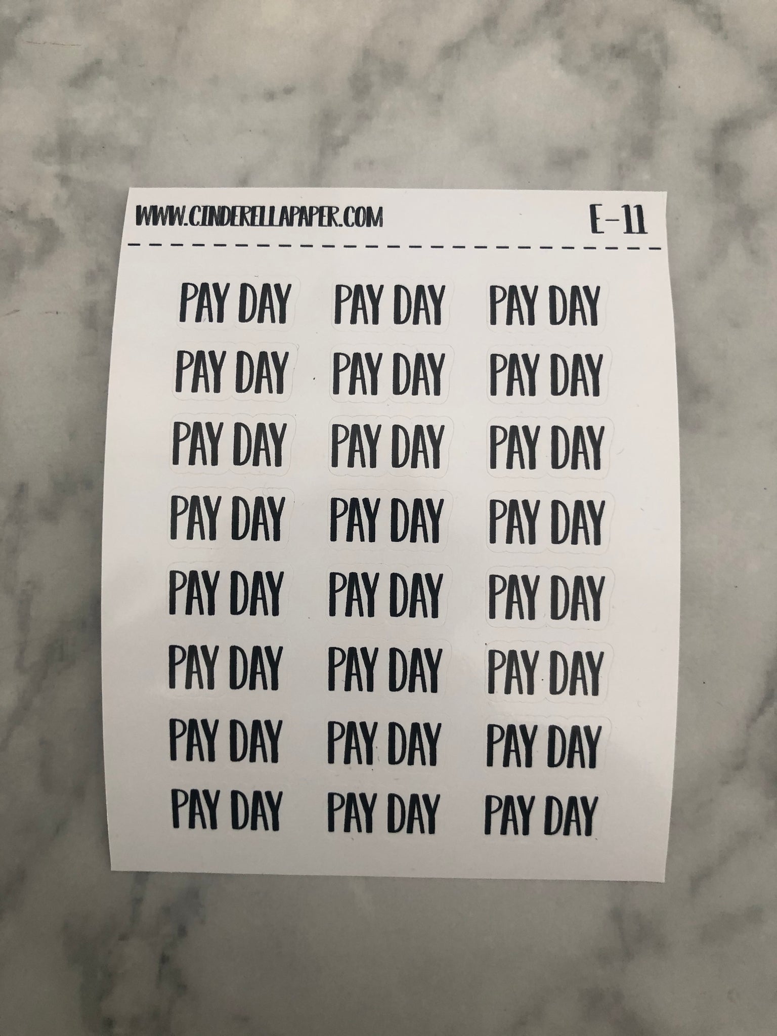 Pay Day || E-11 - CinderellaPaper