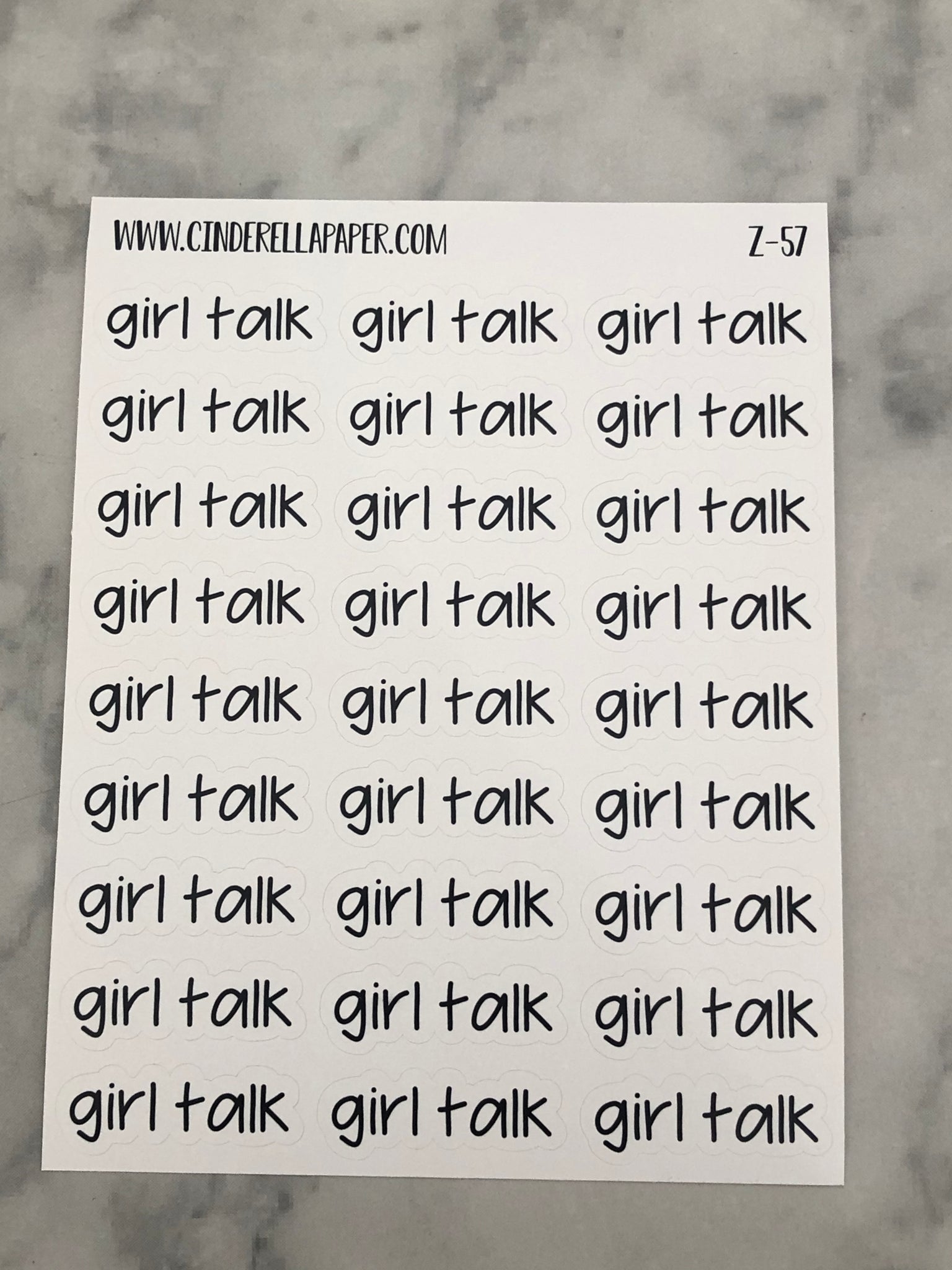 Girls Talk Script || Z-57 - CinderellaPaper