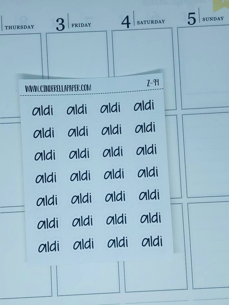 Aldi Script || Z-94 - CinderellaPaper