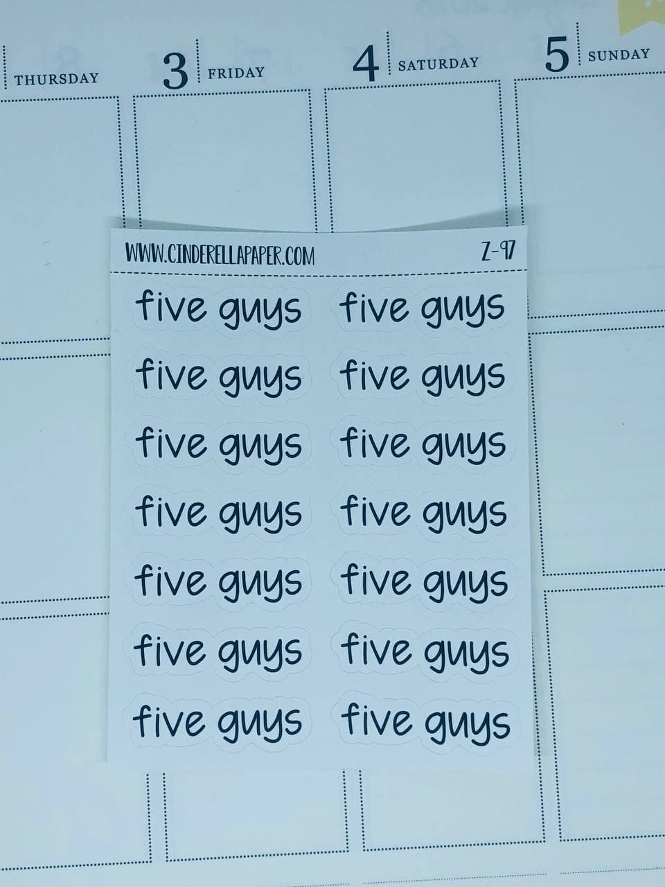 Five guys Script || Z-97 - CinderellaPaper