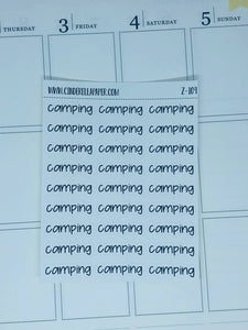 Camping Script || Z-109 - CinderellaPaper