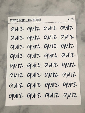 Quiz Script || Z-45 - CinderellaPaper