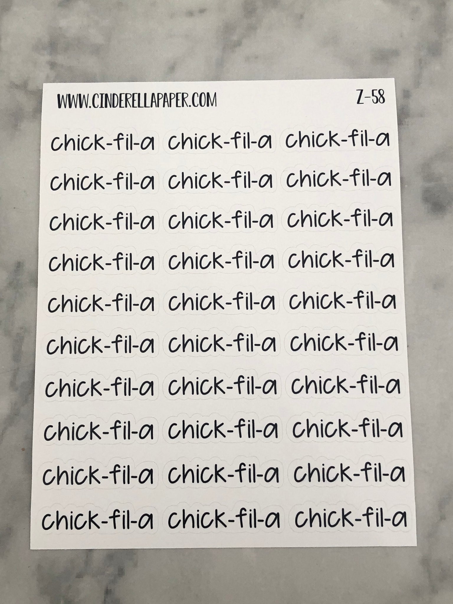 Chick-fil-a Script || Z-58 - CinderellaPaper