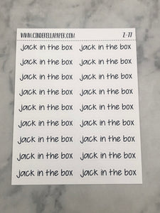 Jack in the Box Script || Z-77 - CinderellaPaper