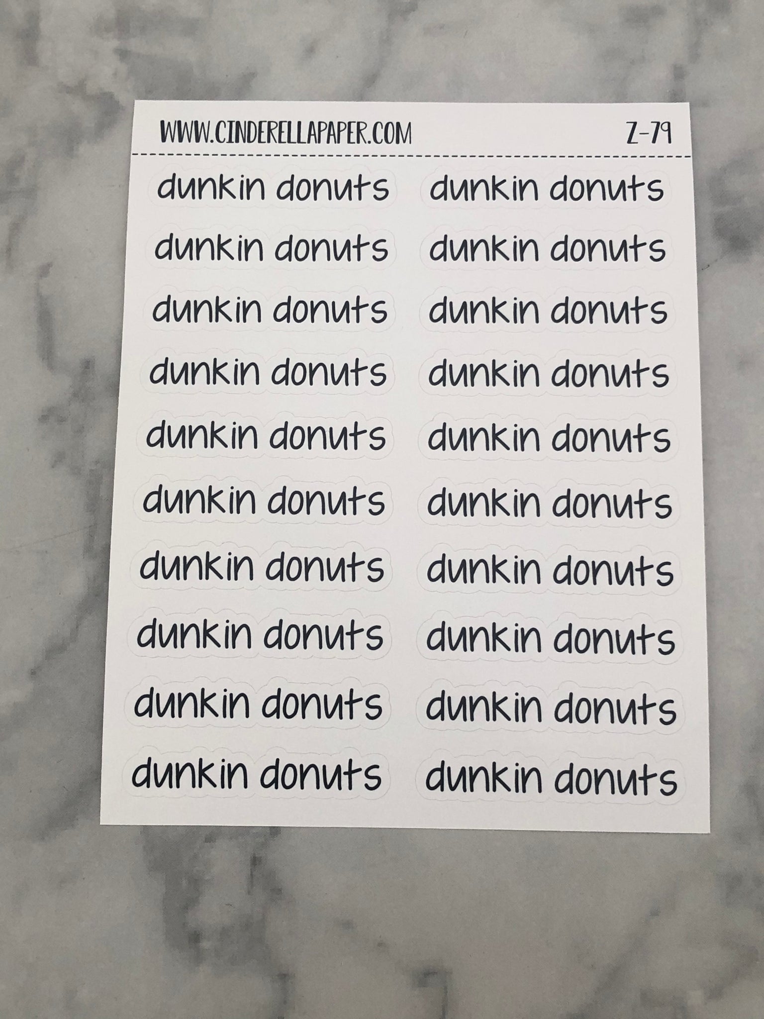 Dunkin Donuts Script || Z-79 - CinderellaPaper