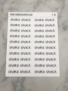 Shake Shack Script || Z-82 - CinderellaPaper