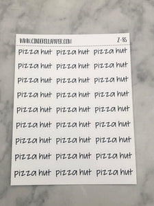 Pizza Hut Script || Z-85 - CinderellaPaper