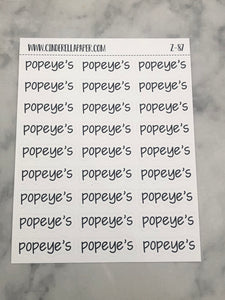 Popeye's Script || Z-87 - CinderellaPaper